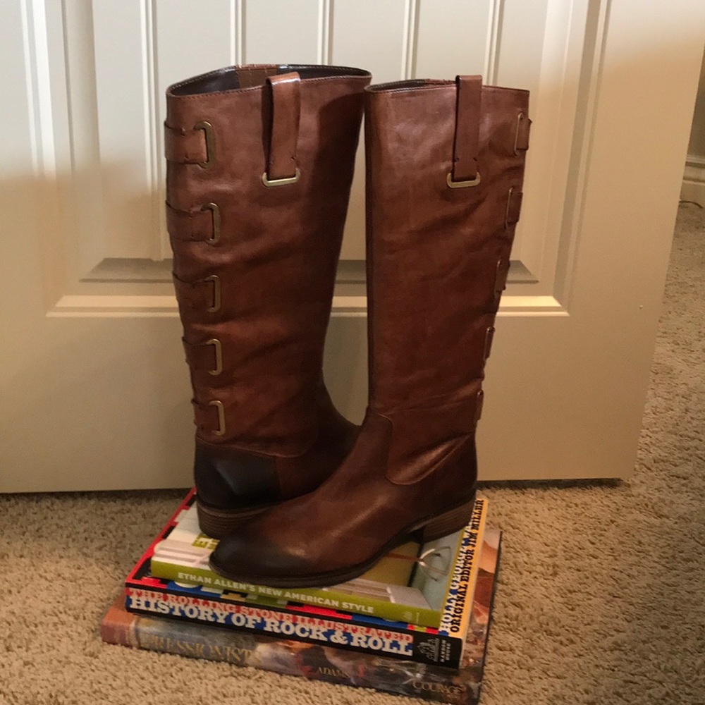 Arturo Chiang Emery Tall Cognac Leather Boots
